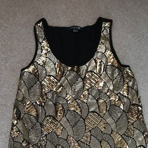 Forever 21 gold sequin medium tank top